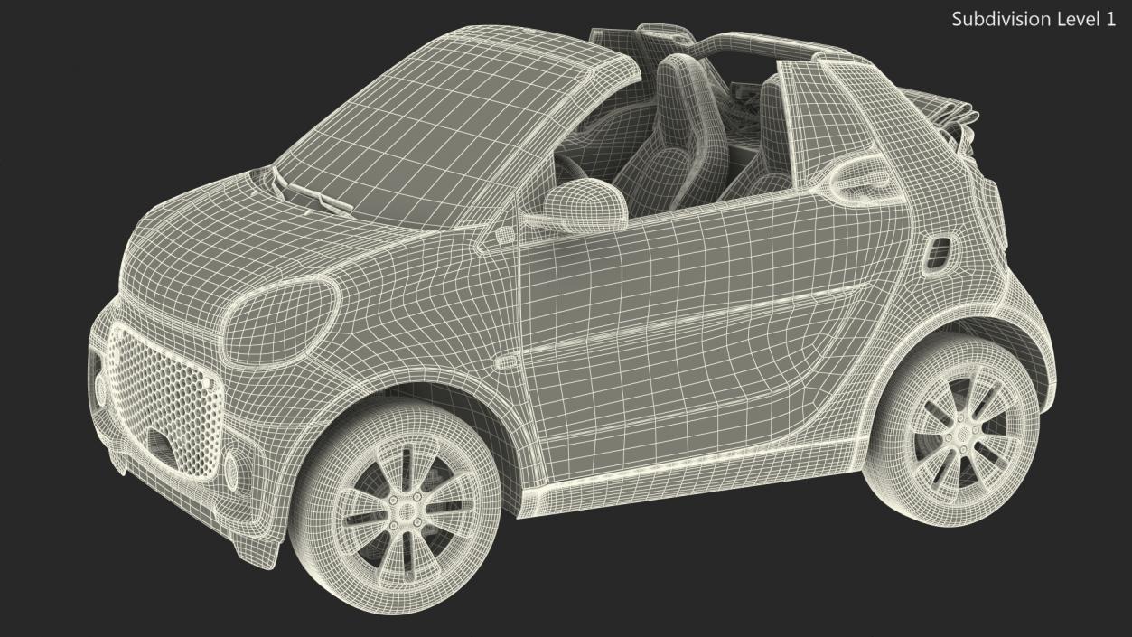 3D Electric Coupe Cabrio Rigged model