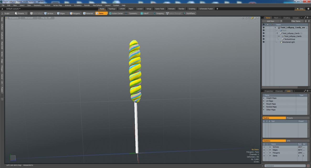 3D model Twist Lollypop Candy