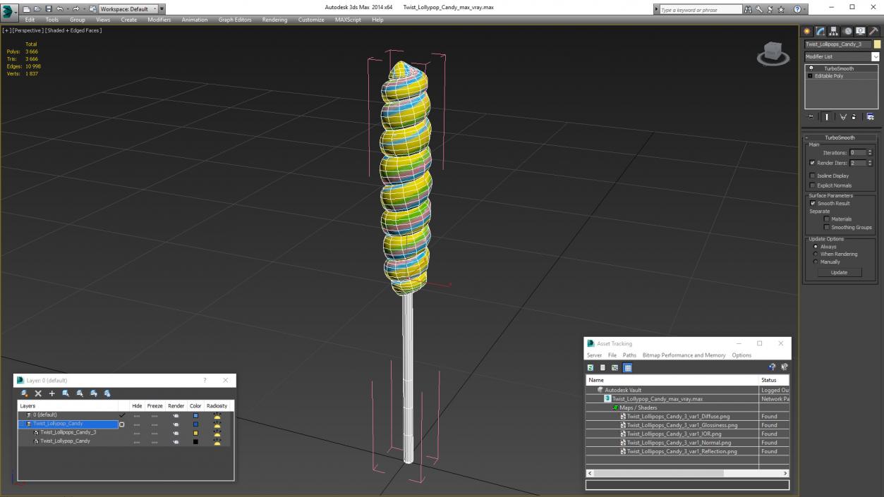 3D model Twist Lollypop Candy