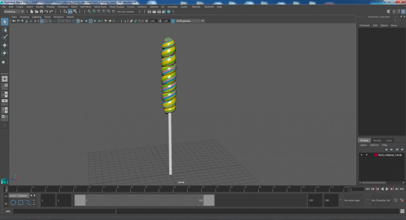 3D model Twist Lollypop Candy