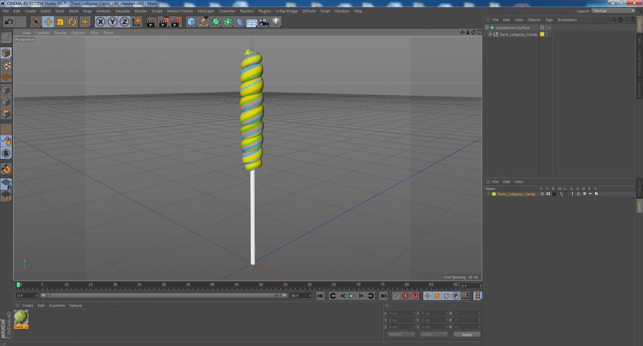 3D model Twist Lollypop Candy