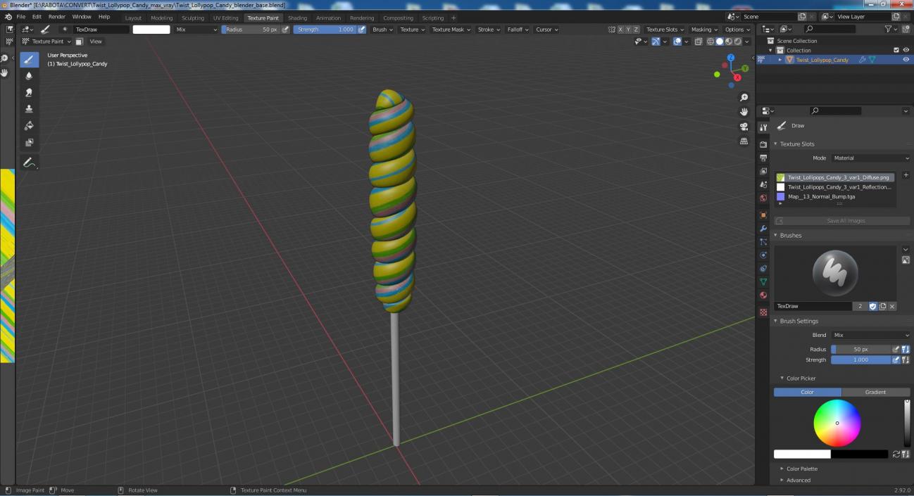 3D model Twist Lollypop Candy