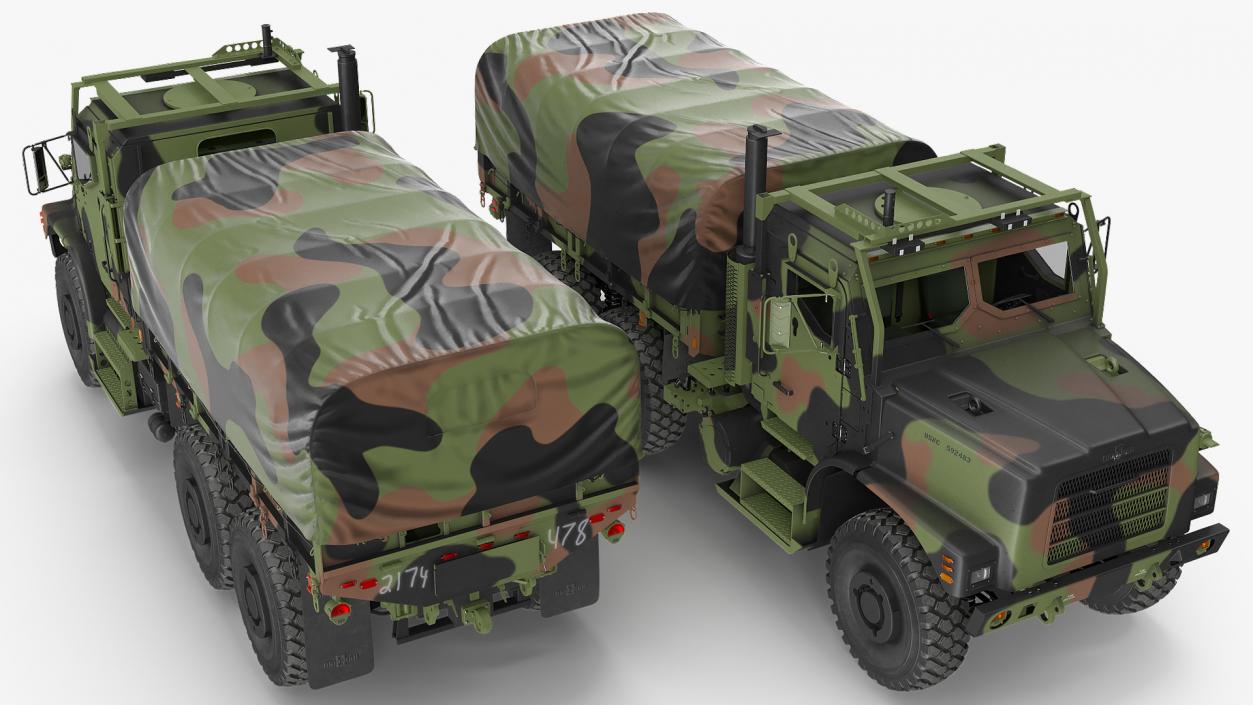 Cargo Truck OshKosh MTVR MK23 with Tent 3D model