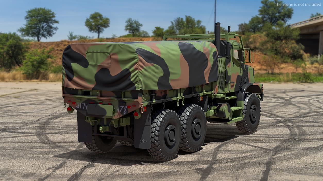 Cargo Truck OshKosh MTVR MK23 with Tent 3D model