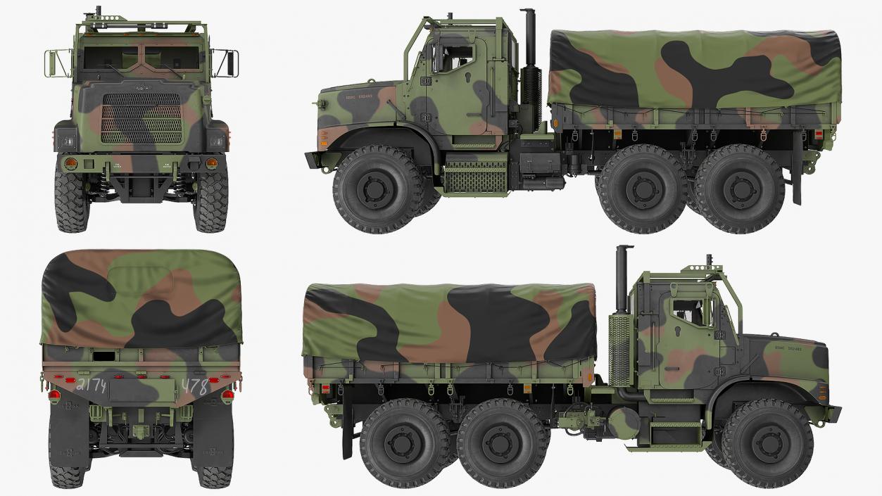 Cargo Truck OshKosh MTVR MK23 with Tent 3D model