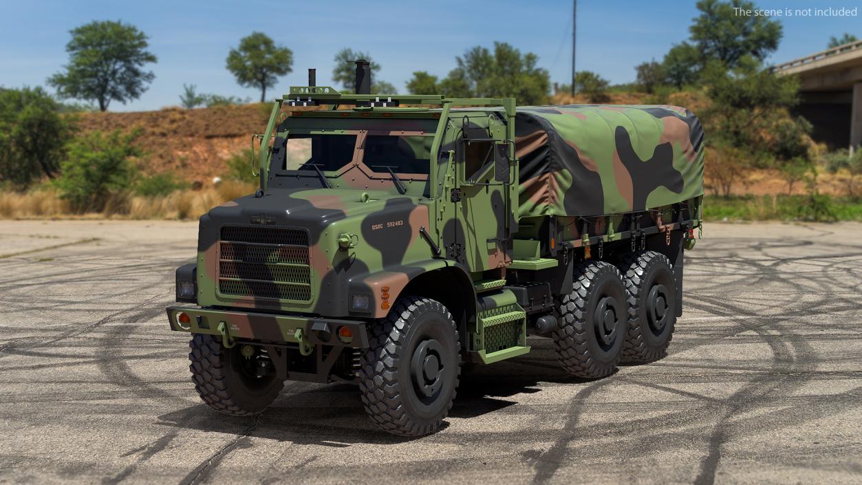 Cargo Truck OshKosh MTVR MK23 with Tent 3D model