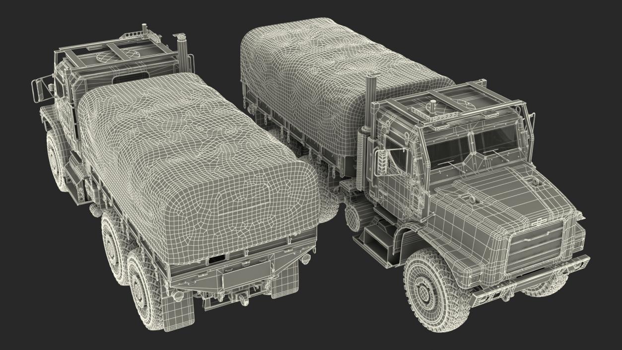 Cargo Truck OshKosh MTVR MK23 with Tent 3D model