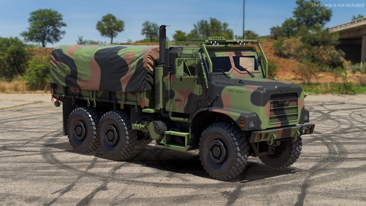 Cargo Truck OshKosh MTVR MK23 with Tent 3D model