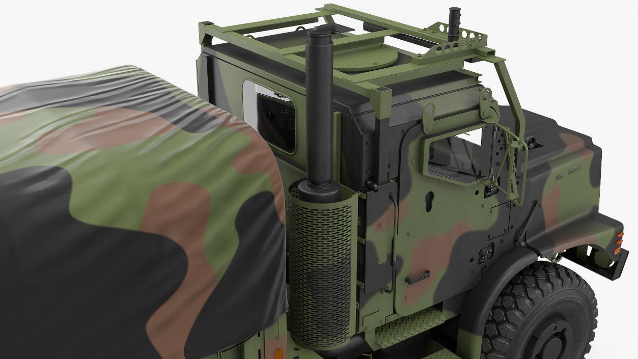 Cargo Truck OshKosh MTVR MK23 with Tent 3D model