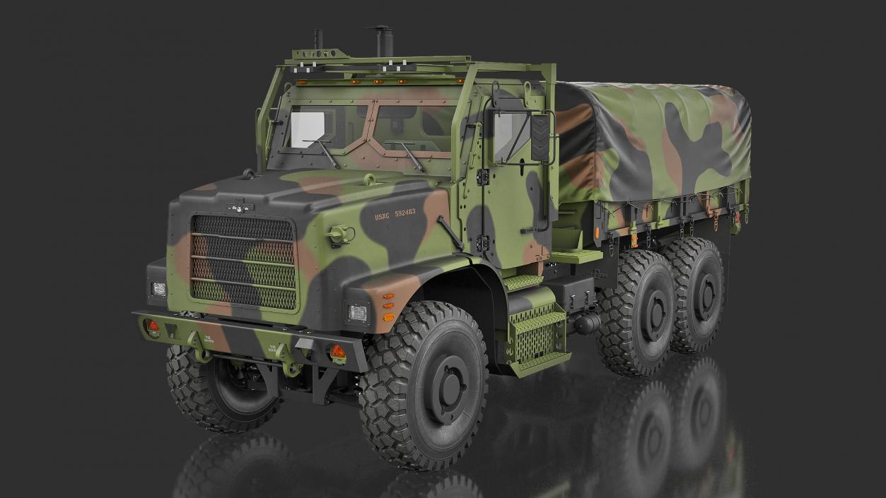 Cargo Truck OshKosh MTVR MK23 with Tent 3D model