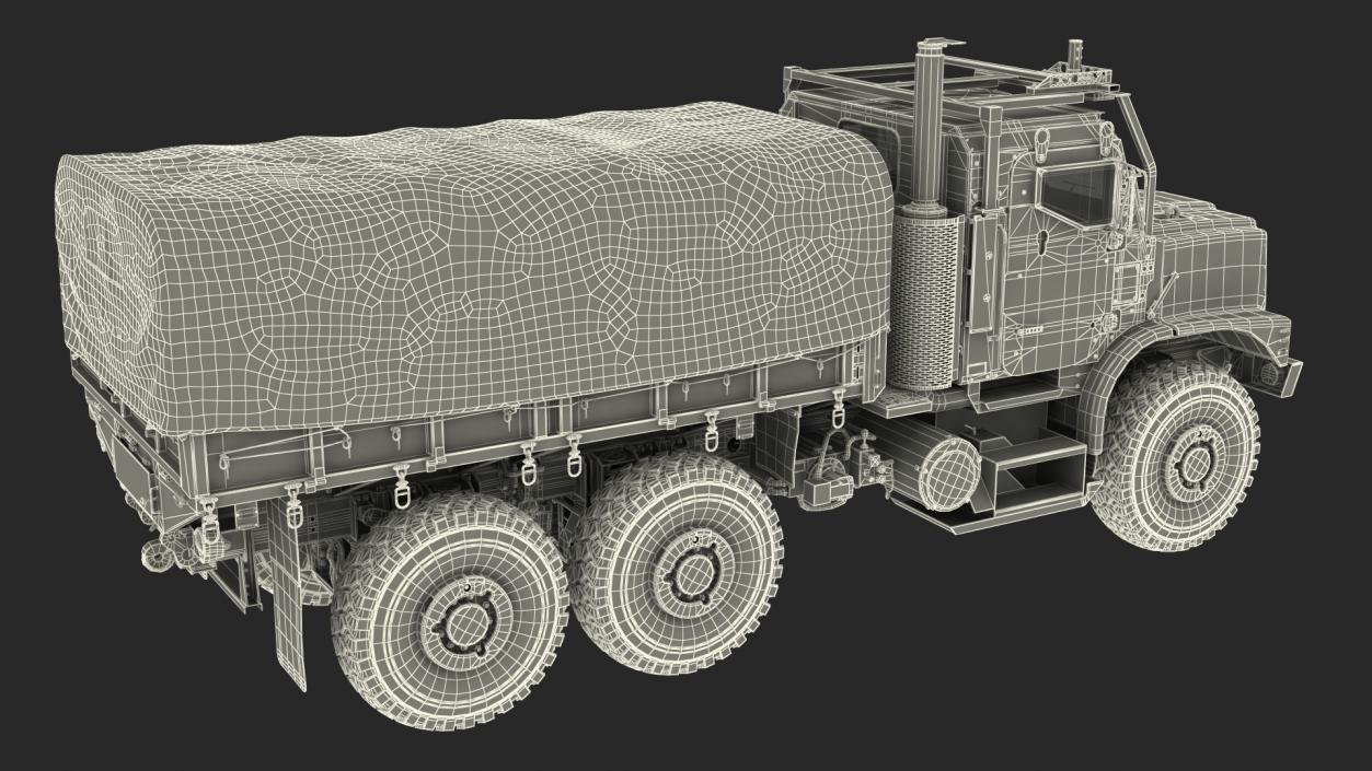 Cargo Truck OshKosh MTVR MK23 with Tent 3D model