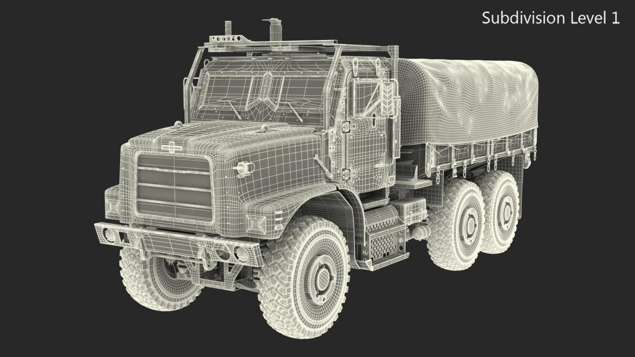 Cargo Truck OshKosh MTVR MK23 with Tent 3D model