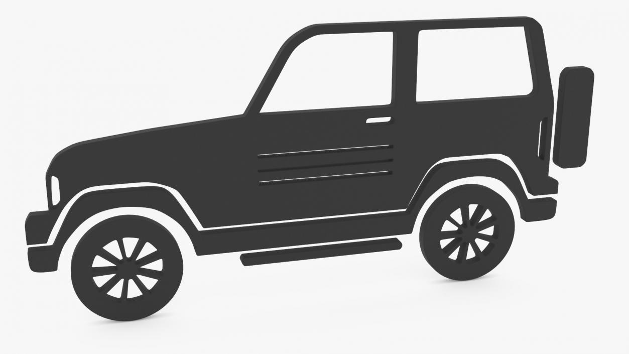 3D model Car 4WD Silhouette 2