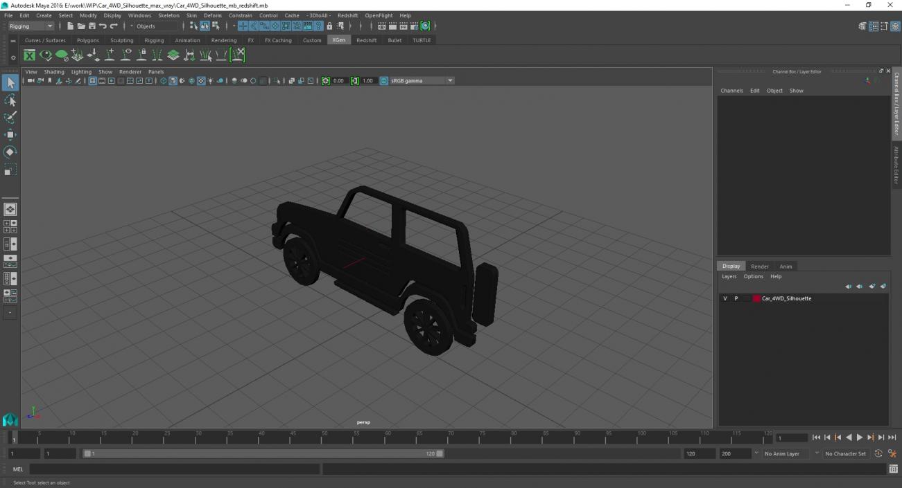 3D model Car 4WD Silhouette 2