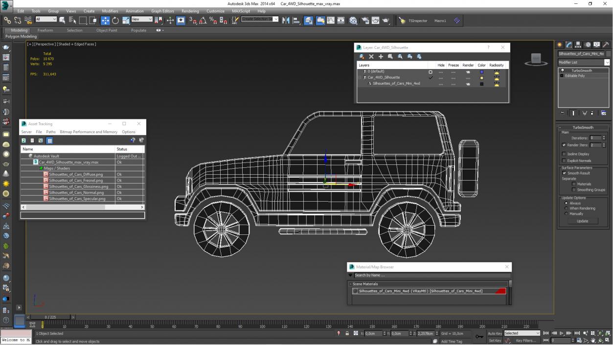 3D model Car 4WD Silhouette 2