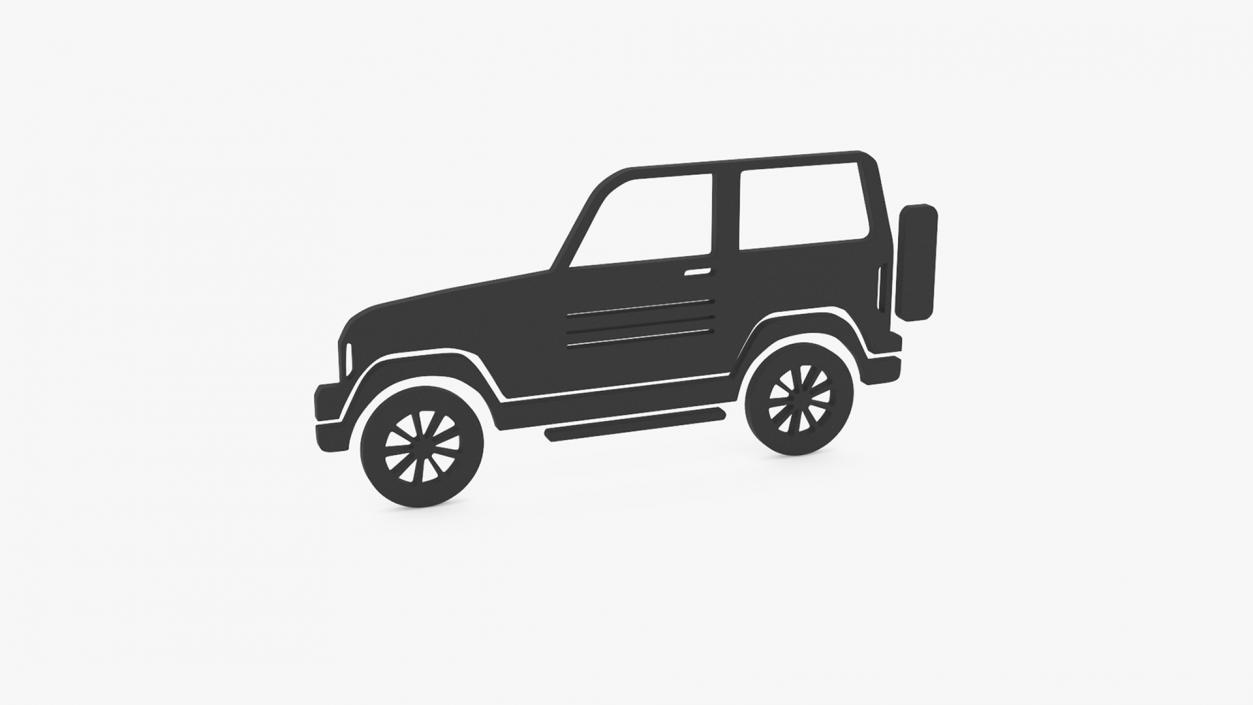 3D model Car 4WD Silhouette 2