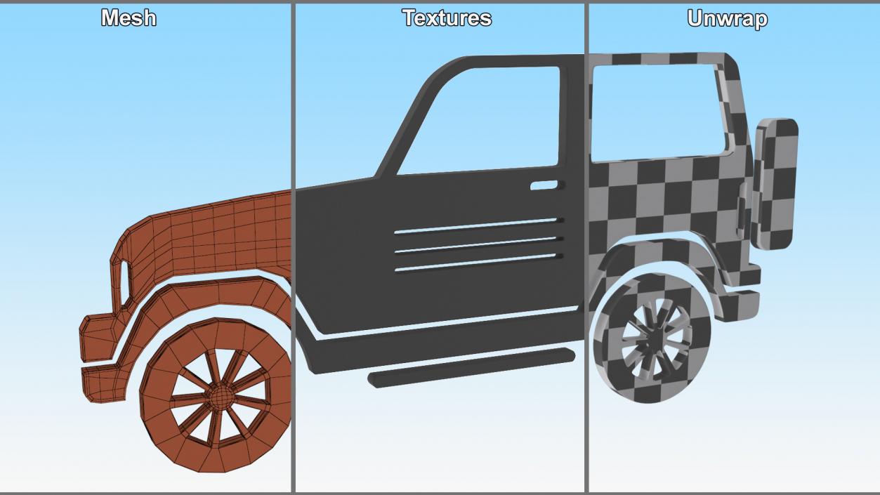 3D model Car 4WD Silhouette 2