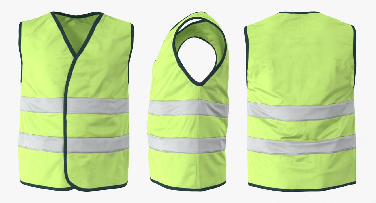 Construction Architect in Yellow Jacket Walking Pose 3D