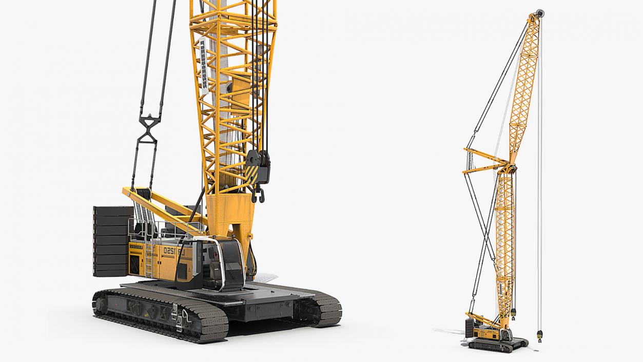 3D model Liebherr LR1250 Crawler Crane Rigged for Maya