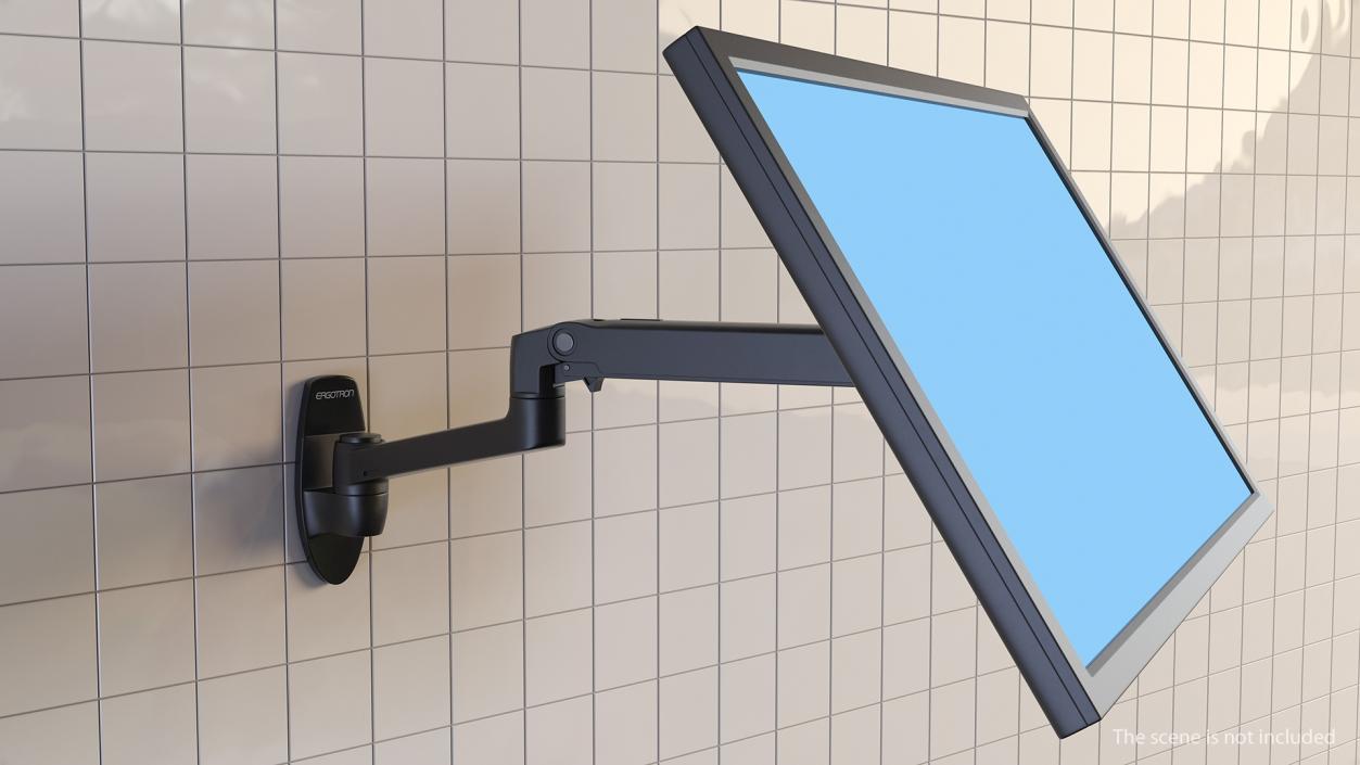 3D Mount Monitor Arm Ergotron LX Dark Grey Rigged