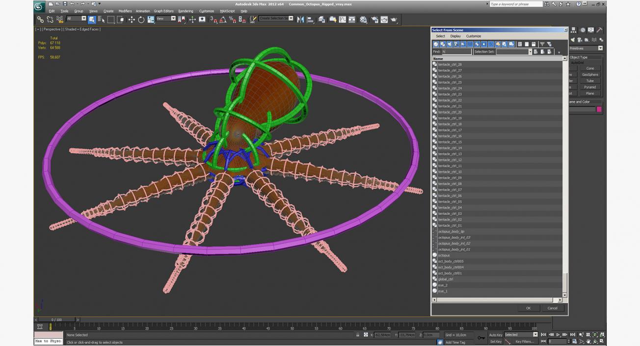 3D Common Octopus Rigged