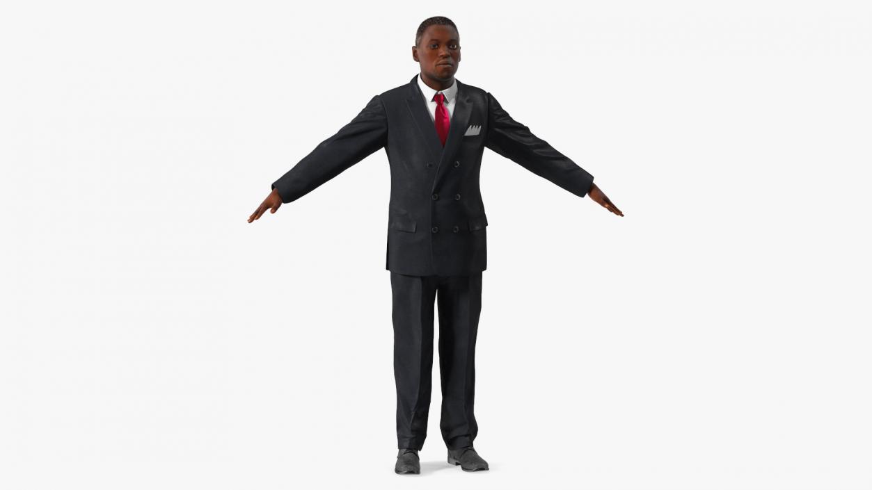 3D Stylish African American Business Man Fur