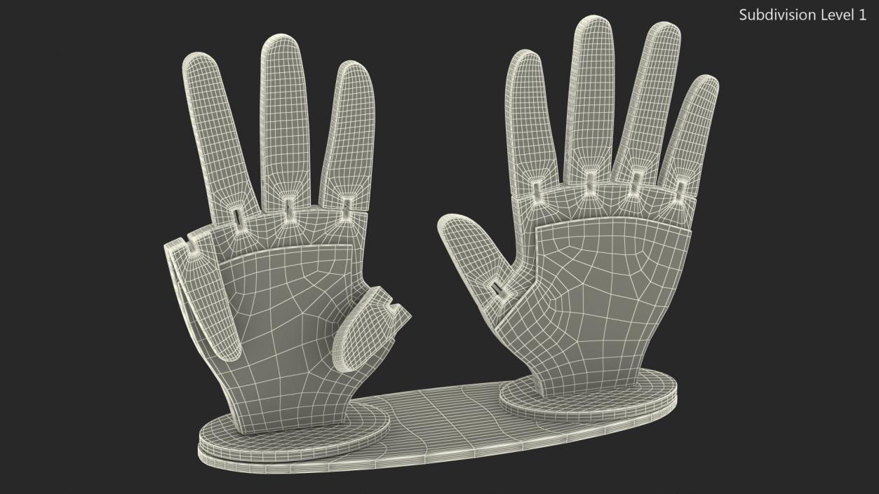 3D Counting Hands Three Fingers Up