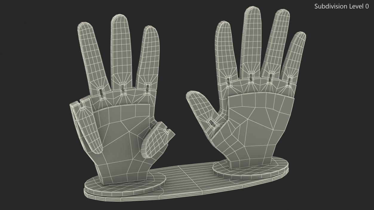 3D Counting Hands Three Fingers Up