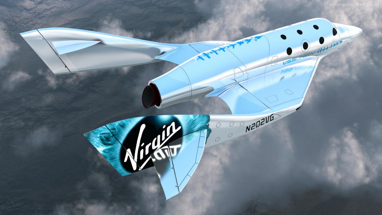 3D VSS Imagine Virgin Galactic SpaceShip III Rigged model