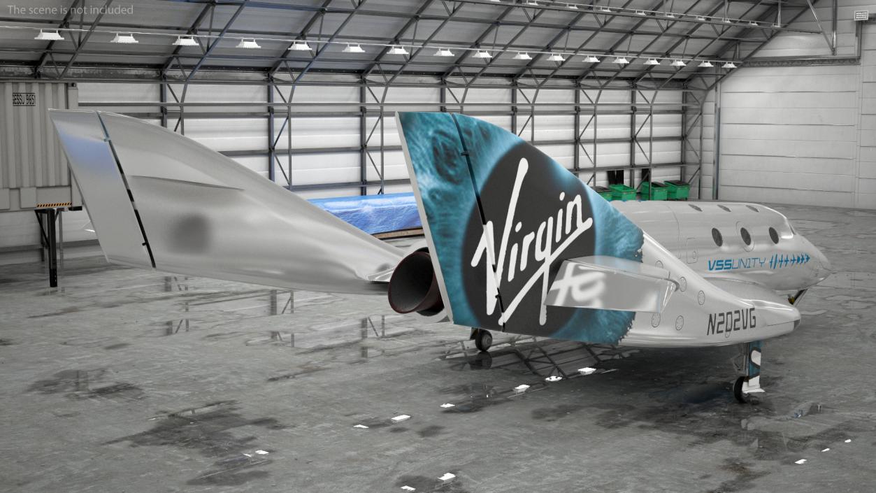 3D VSS Imagine Virgin Galactic SpaceShip III Rigged model