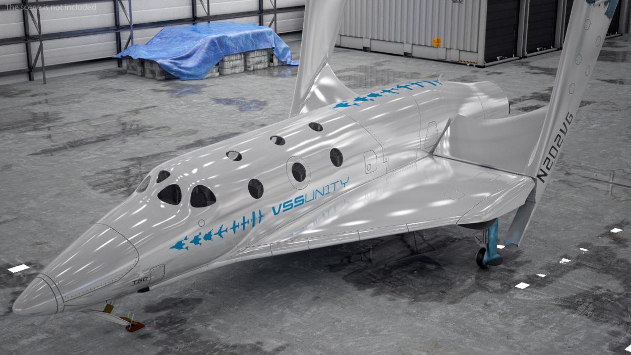 3D VSS Imagine Virgin Galactic SpaceShip III Rigged model