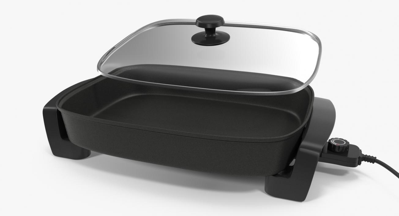 3D Electric Skillet with Glass Cover model