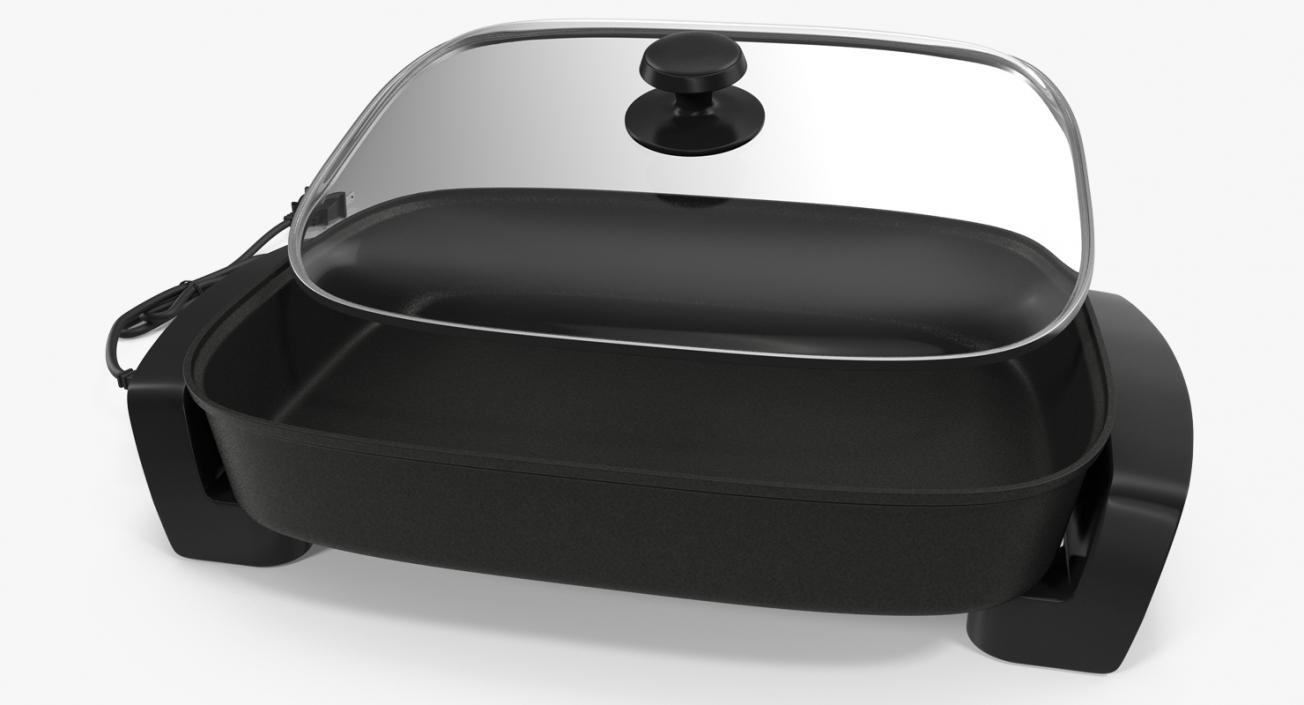 3D Electric Skillet with Glass Cover model