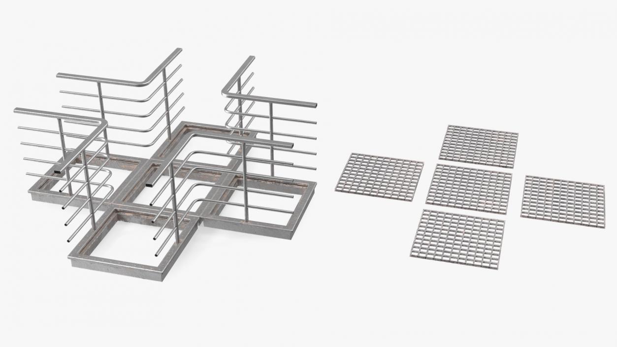 Prefabricated Industrial Catwalk 3D