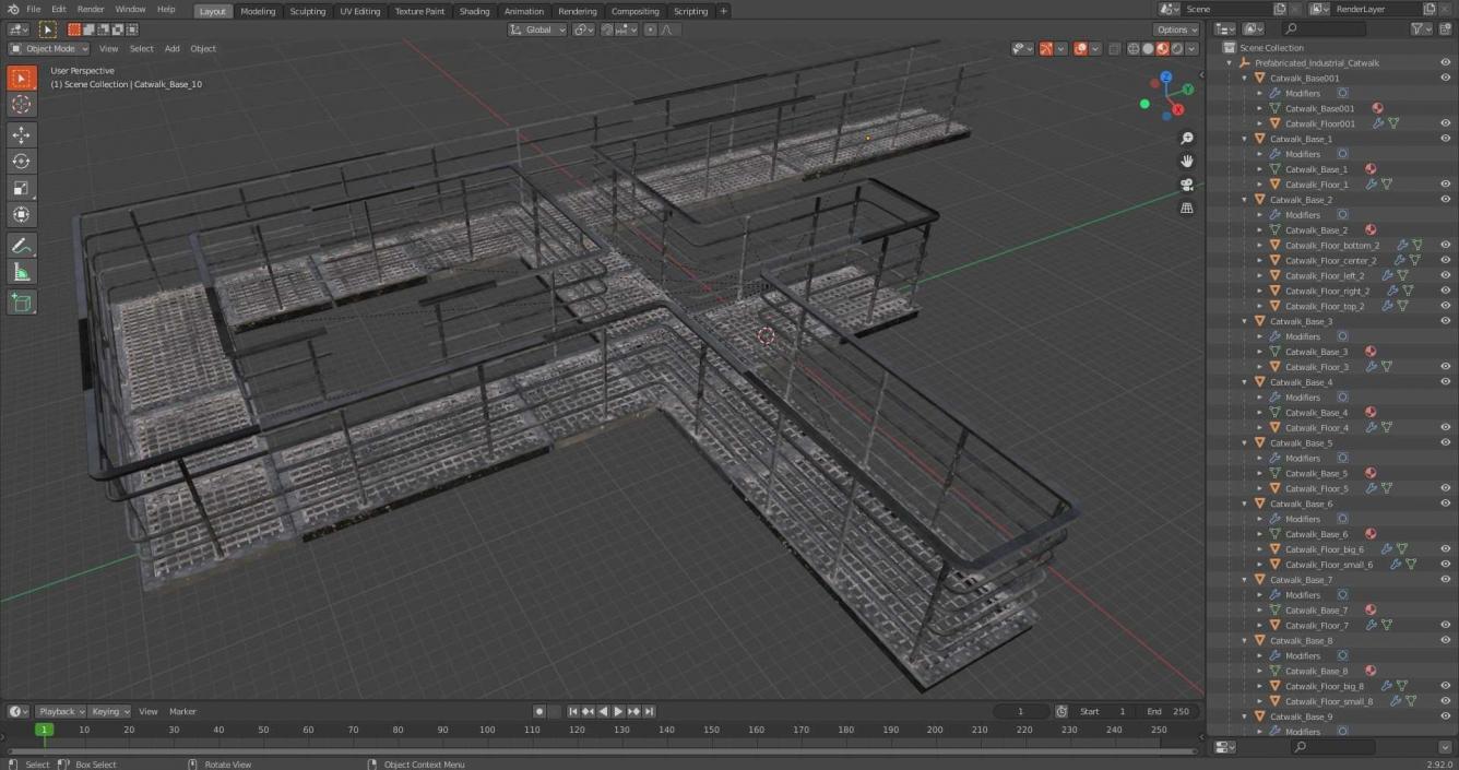 Prefabricated Industrial Catwalk 3D