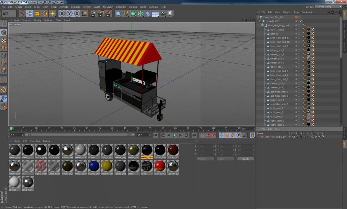 Limo Hot Dog Cart 3D