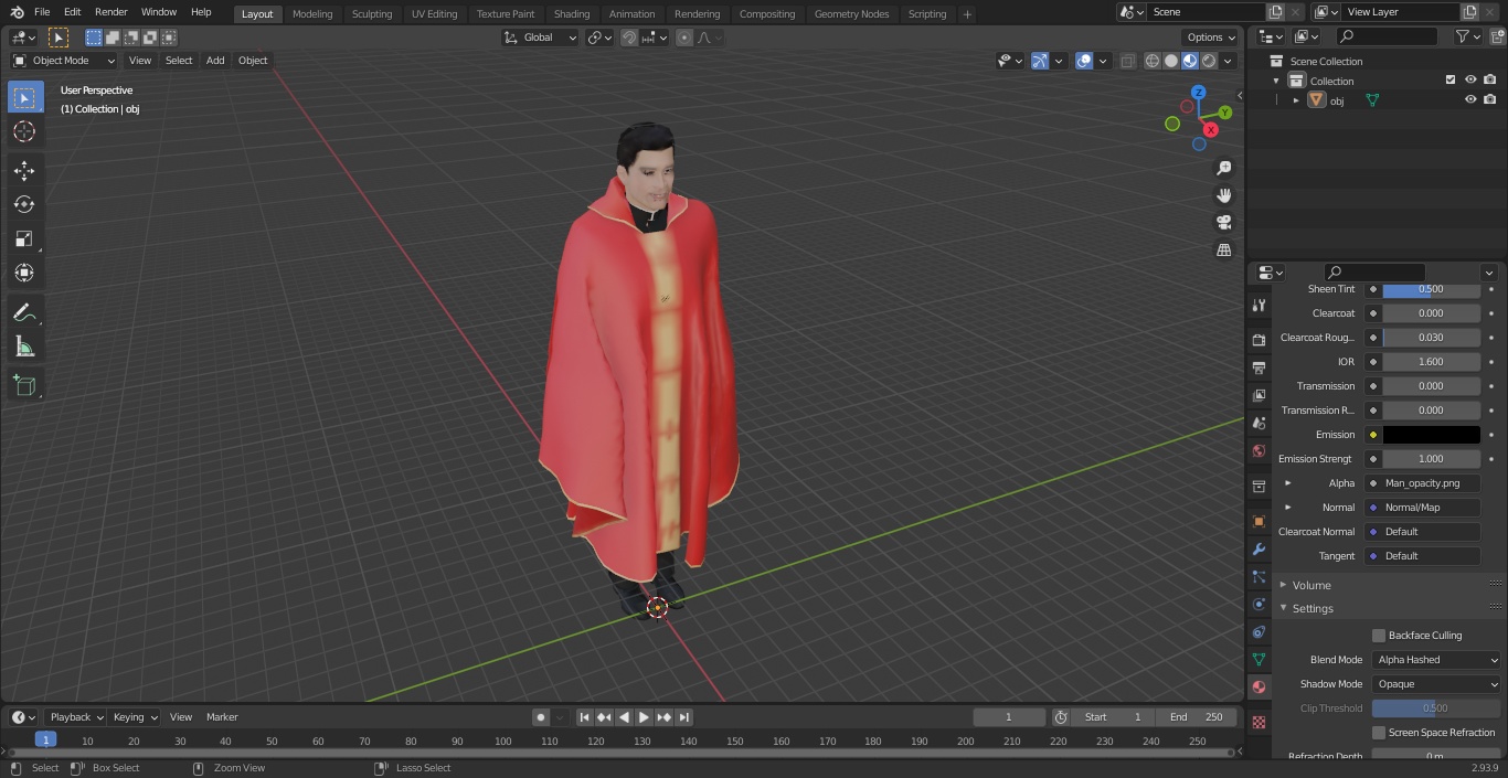 3D Clergyman with Liturgical Vestment Red Robe model