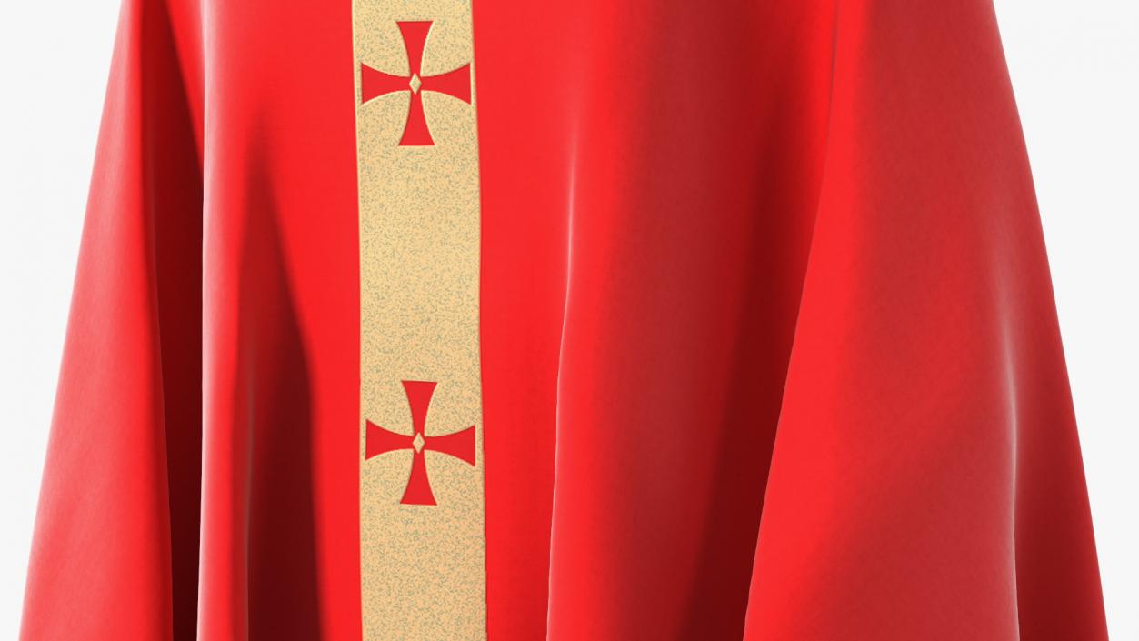 3D Clergyman with Liturgical Vestment Red Robe model