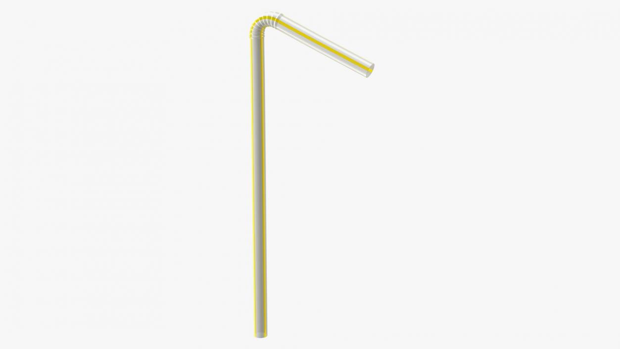 3D Bendy Plastic Drinking Straw Striped