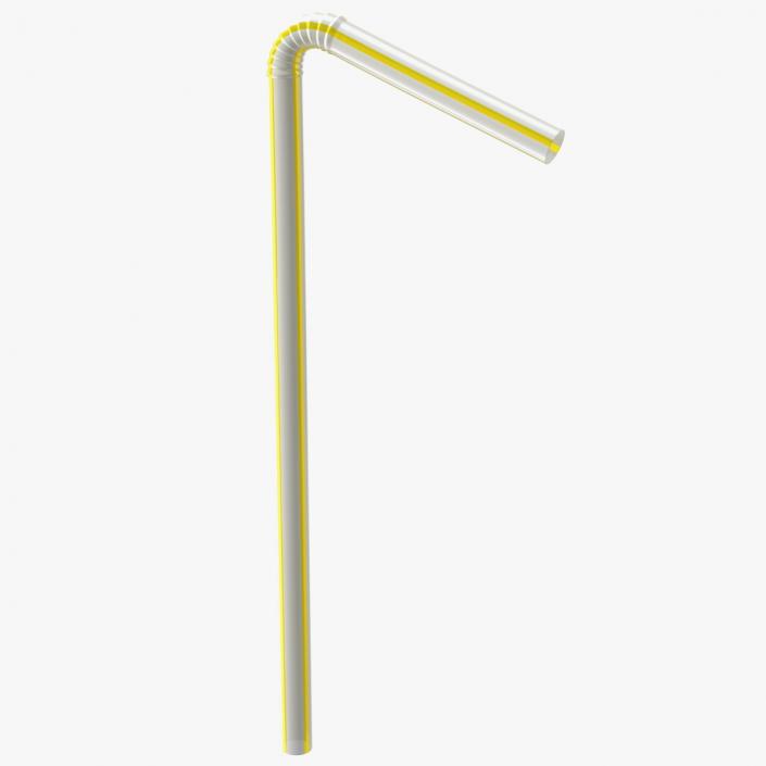 3D Bendy Plastic Drinking Straw Striped