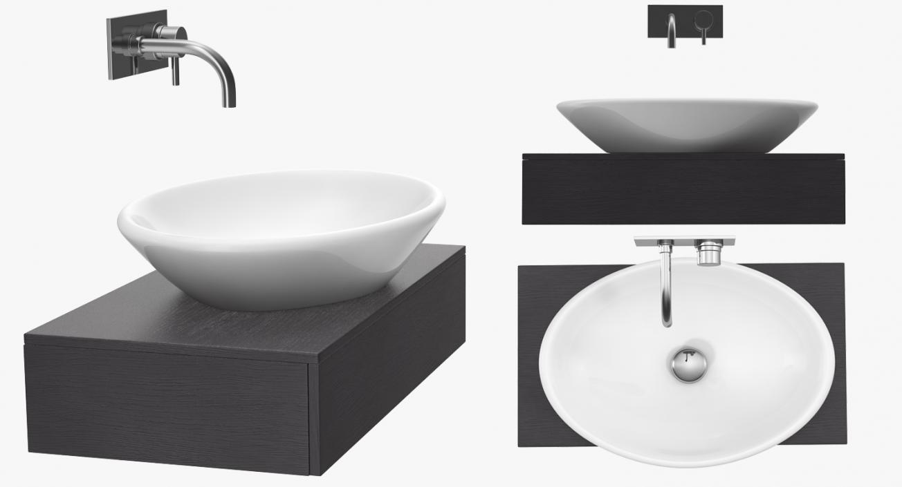 Bathroom Ceramic Counter Top Wash Bowl Basin 3D model