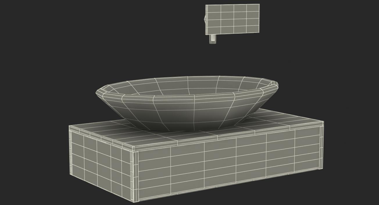 Bathroom Ceramic Counter Top Wash Bowl Basin 3D model