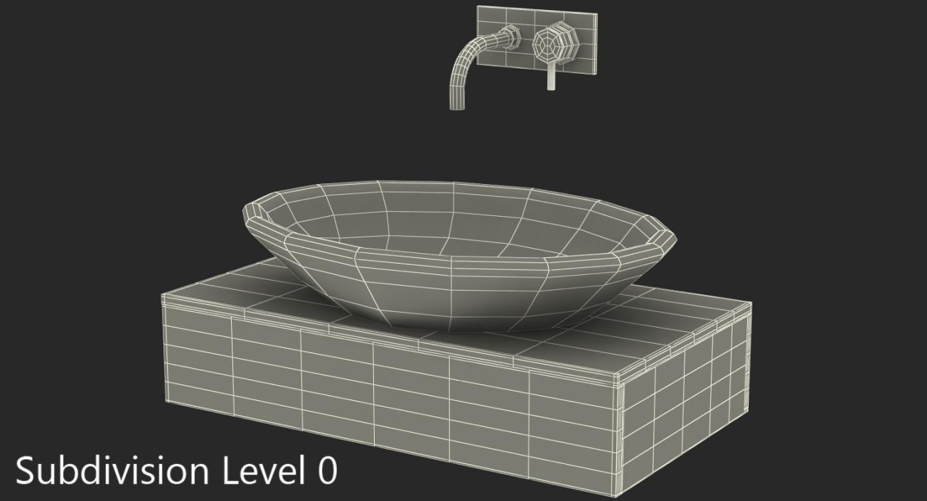 Bathroom Ceramic Counter Top Wash Bowl Basin 3D model