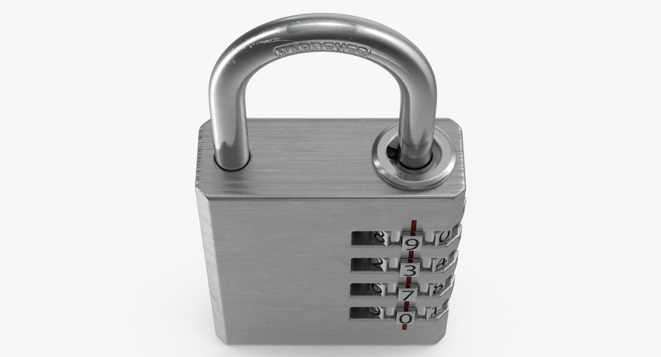 Combination Padlock Silver Generic 3D model