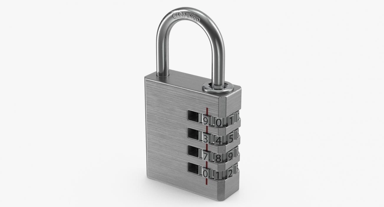 Combination Padlock Silver Generic 3D model