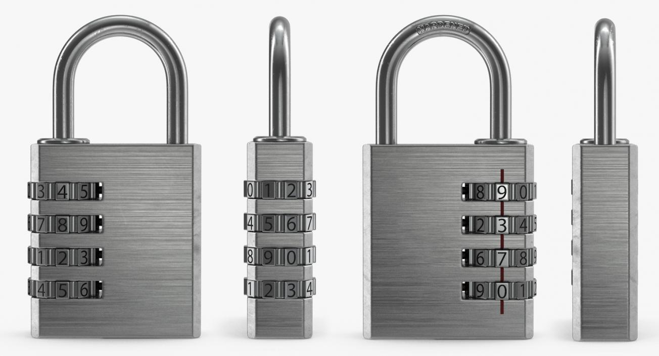 Combination Padlock Silver Generic 3D model