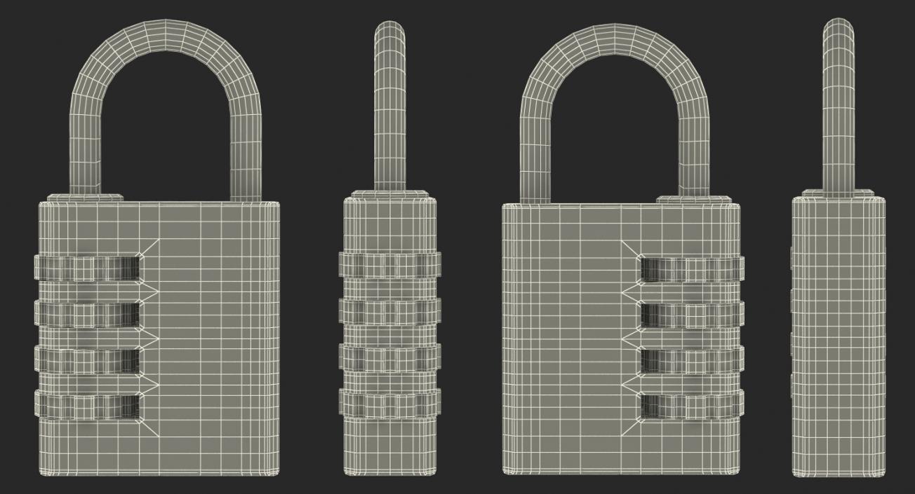 Combination Padlock Silver Generic 3D model