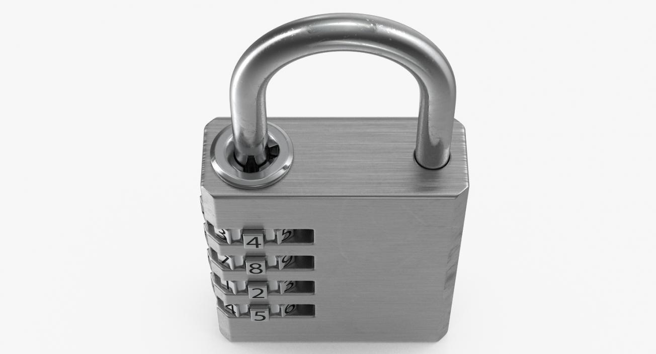 Combination Padlock Silver Generic 3D model