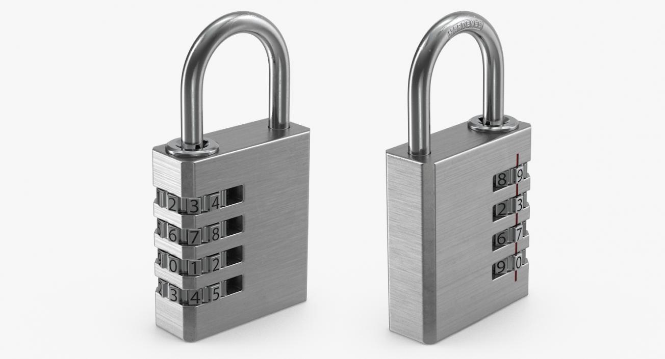 Combination Padlock Silver Generic 3D model