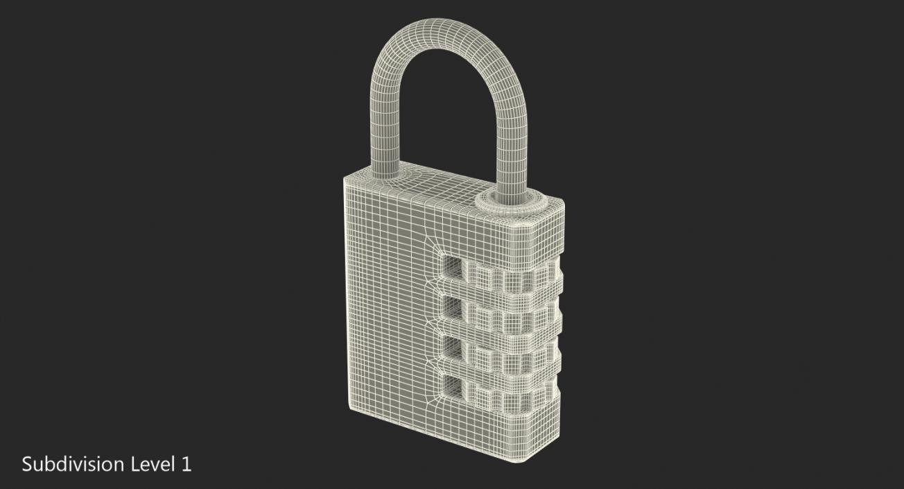 Combination Padlock Silver Generic 3D model